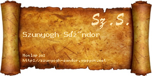 Szunyogh Sándor névjegykártya